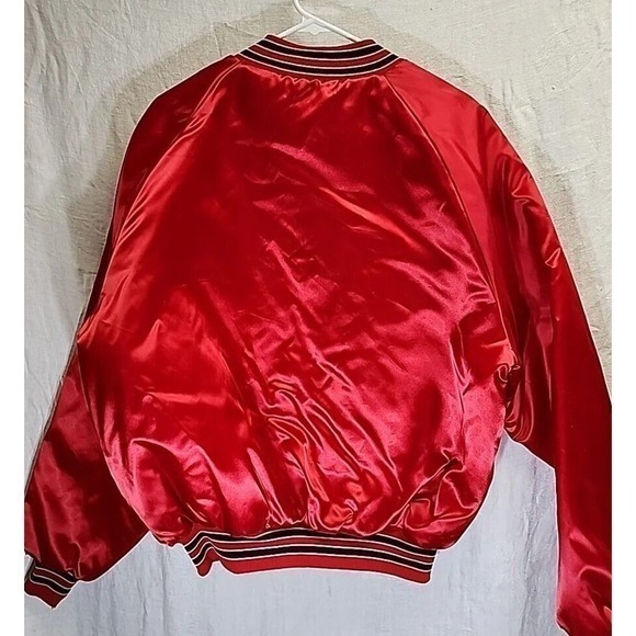 Vintage King Louie Jacket Mens Large Blue Satin Bomber Big‎ Made in USA 80s 70s - Picture 4 of 8